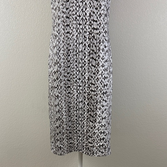 Max Mara Snake Print Elegant Brown and White Patterned Dress Size 6 - Picture 3 of 9